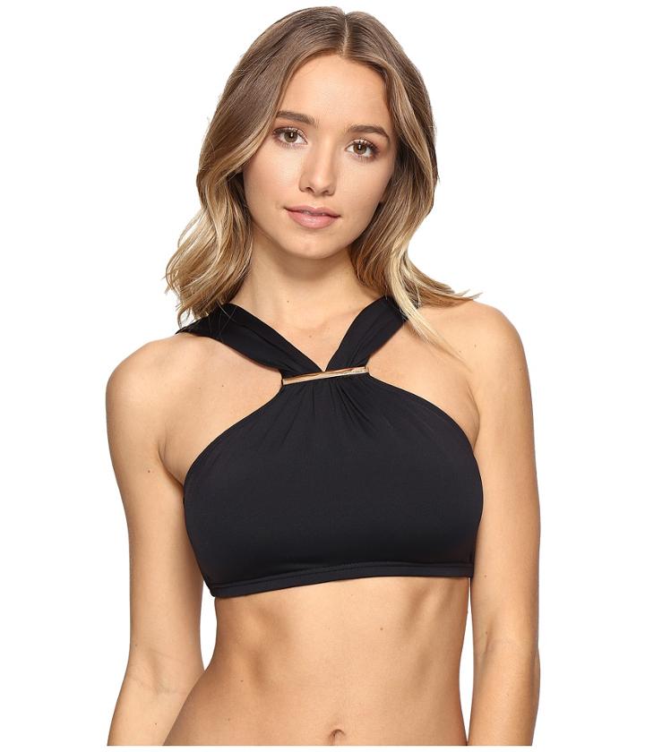 Michael Michael Kors - Villa Del Mar Logo Bar High Neck Bikini Top