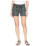 Liverpool - Kinley Shorts With Tie Belt In Soft Stretch Linen In Fennel Green