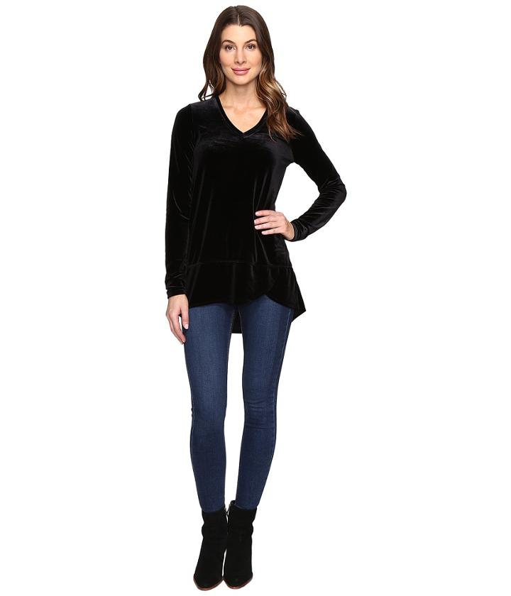 Mod-o-doc - Stretch Velvet Tulip Hem Tunic