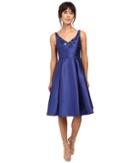 Adrianna Papell - V-neck Beaded Mikado Dress