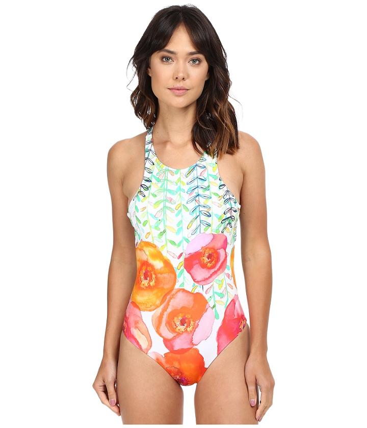 Saha - Floral Leaves Monokini One-piece