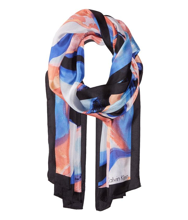 Calvin Klein - Swirl Abstract Silk Scarf