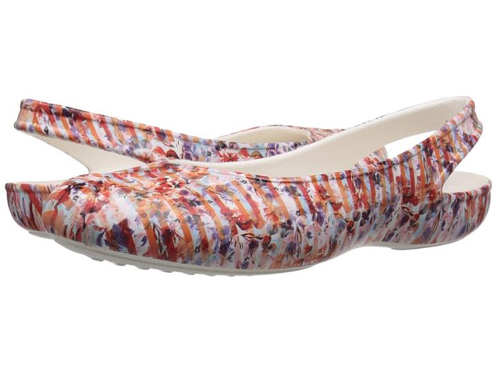 Crocs - Olivia Ii Striped Floral Flat