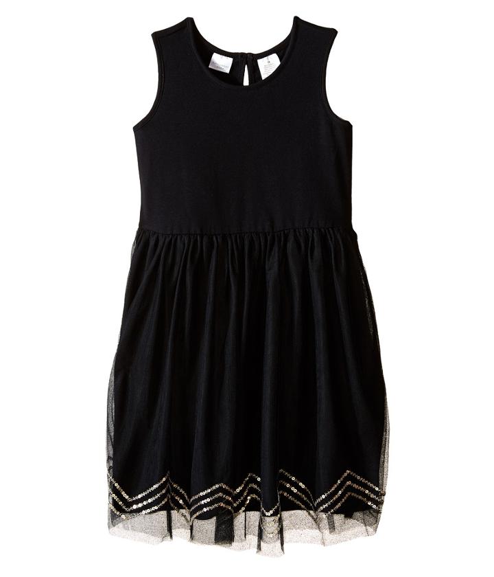 Kardashian Kids - Knit Dress W/ Tulle Skirt Chevron Sequin Trim