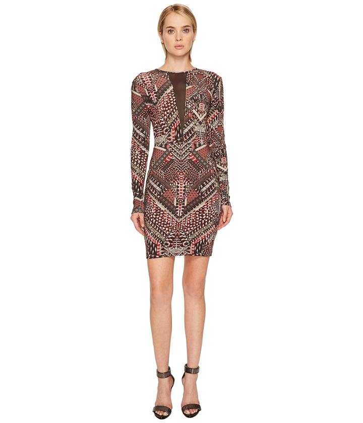 Just Cavalli - Jersey Geo Animal Long Sleeve Dress