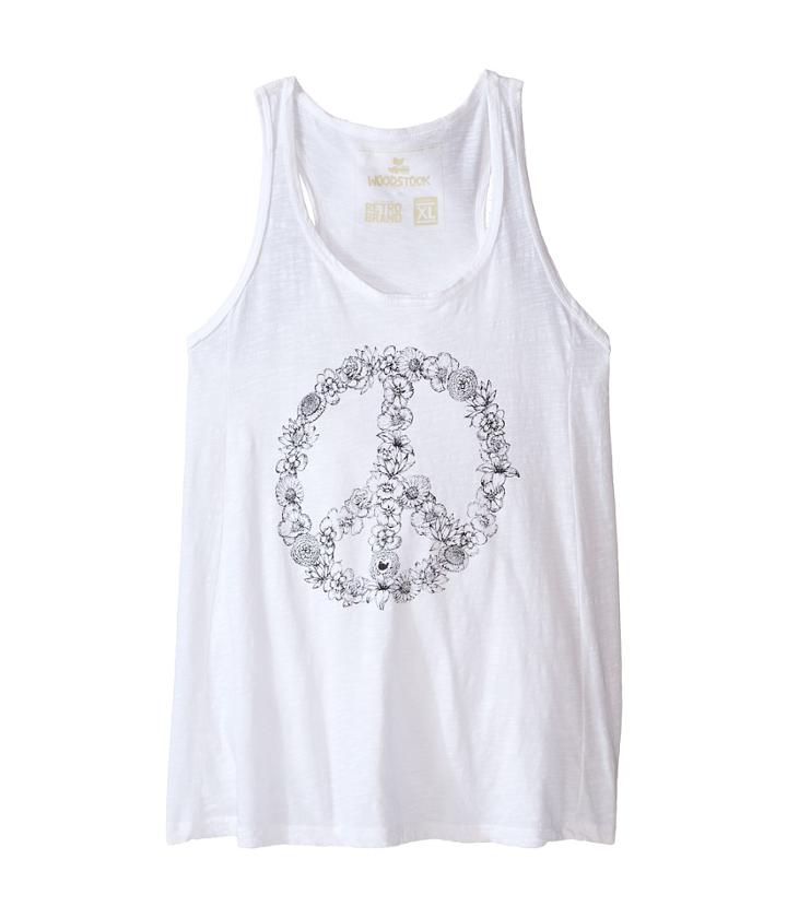 The Original Retro Brand Kids - Floral Peace Sign Racerback Tank Top