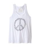 The Original Retro Brand Kids - Floral Peace Sign Racerback Tank Top