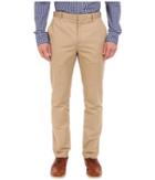 Perry Ellis - Solid Slub Linen Cotton Flat Front Pants