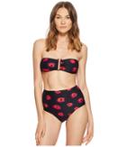 Proenza Schouler - Ikat Pansy Two-piece Bikini Set W/ U-shape Barbell Trim Bandeau Top High-waist Bottom