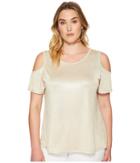 Calvin Klein Plus - Plus Size Metallic Cold Shoulder Top