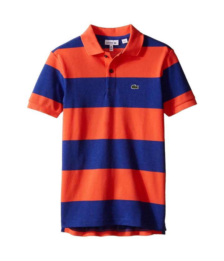 Lacoste Kids - Short Sleeve Bold Stripe Pique Polo