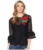 Scully - Kathe Lace Top W/ Tank And Rose Applique