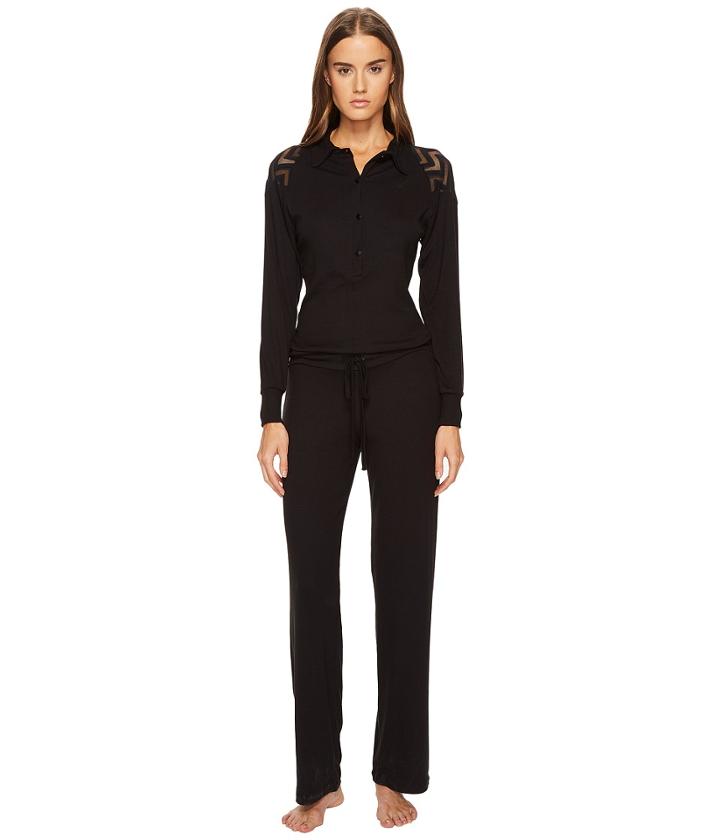 Else - Chevron Cashmere Blend Polo Collar Jumpsuit