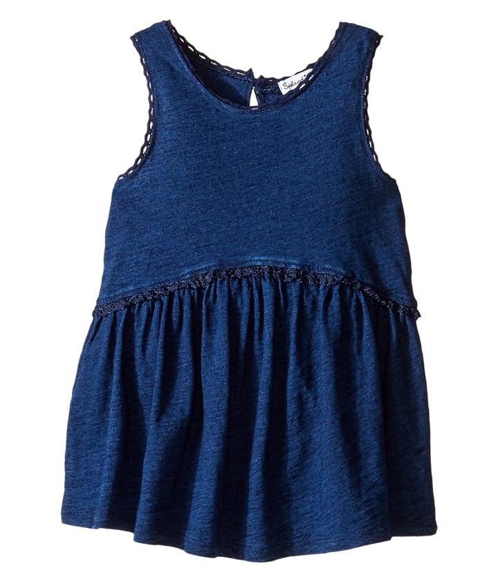 Splendid Littles - Indigo W/ Lace Trim Swing Top