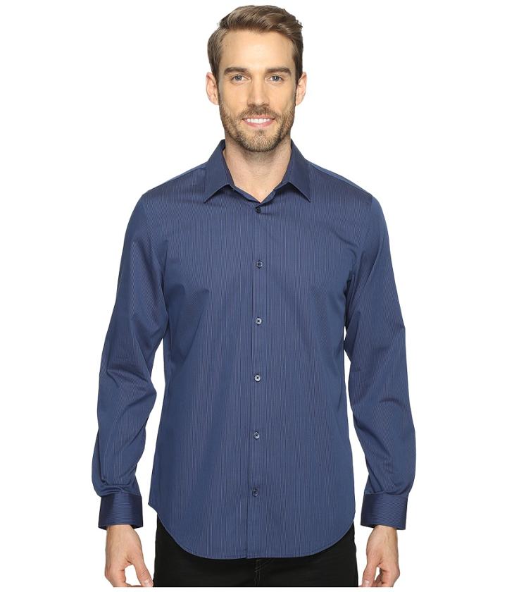 Calvin Klein - Long Sleeve Infinite Cool Button Down Stripe Shirt