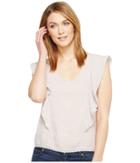 Michael Stars - Double Gauze V-neck Flounce Sleeve Top