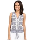 Lucky Brand - Tie Front Woven Top