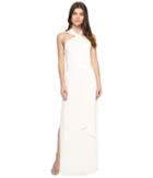 Halston Heritage - Sleeveless Knot Drape Neck Jersey Gown W/ Sash