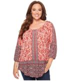 Lucky Brand - Plus Size Placed Peasant Top