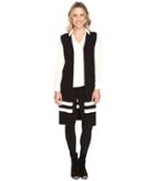 Vince Camuto - Sleeveless Milano Stripe Open Front Cardigan