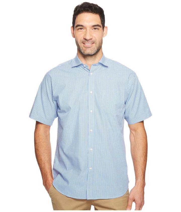 Thomas Dean &amp; Co. - Short Sleeve Mini Check Sport Shirt