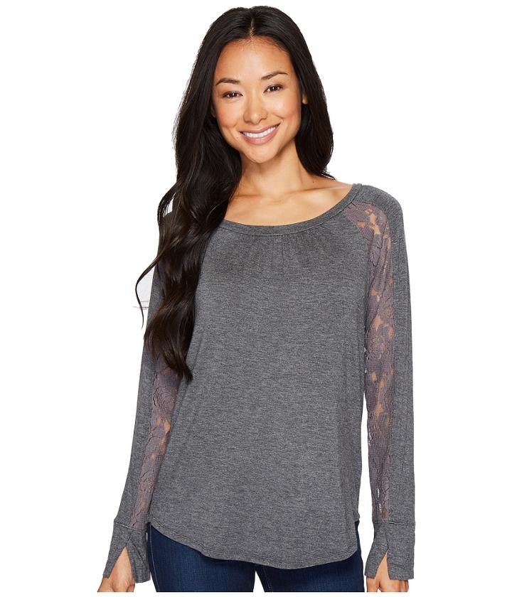 B Collection By Bobeau - Burton Lace Trim Top