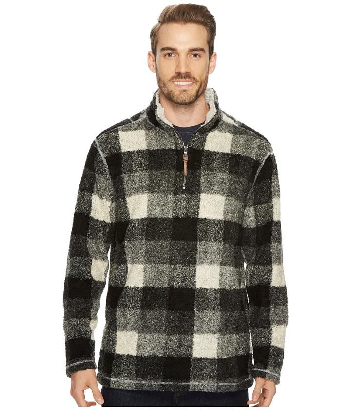 True Grit - Melange Buffalo Plaid 1/4 Zip Pullover