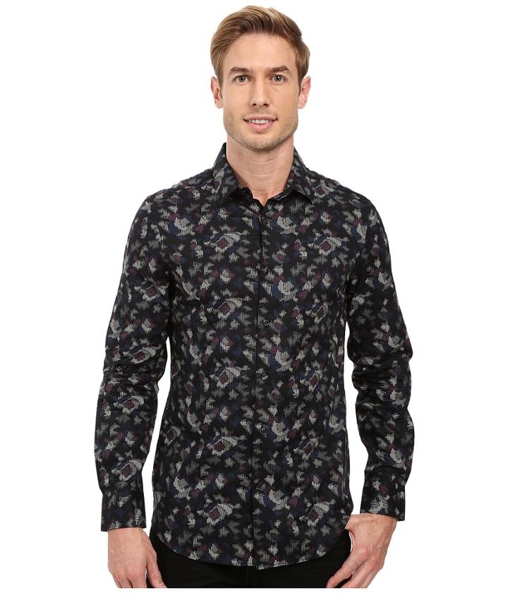 Perry Ellis - Slim Fit Multicolor Camo Print Shirt