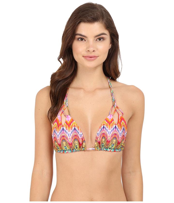 Luli Fama - Sunkissed Reversible Zigzag Knotted Cut Out Triangle Top
