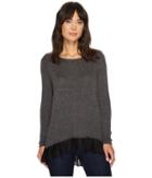 Mod-o-doc - So Soft Sweater Knit Long Sleeve Sweater With Pleated Contrast Hem