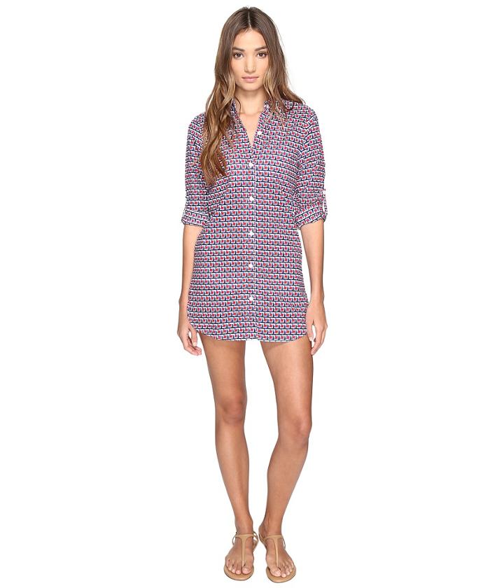 Tommy Bahama - Geo Boyfriend Shirt Cover-up