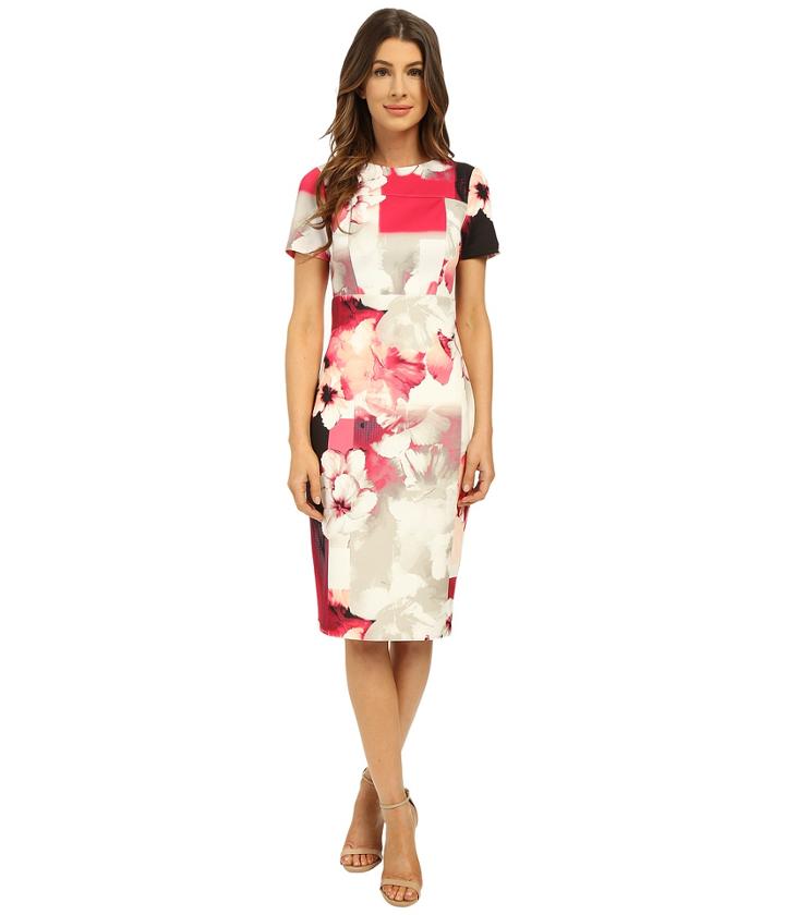 Calvin Klein - Print Sheath W/ Cap Sleeve