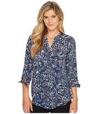 Ivanka Trump - Floral Printed Woven Tie Sleeve Blouse