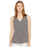 Vince Camuto - Sleeveless Villa Tile Geo V-neck Drape Front Blouse
