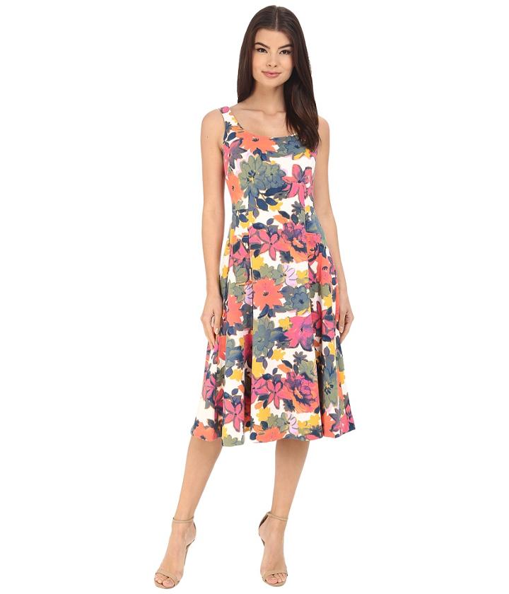 Donna Morgan - Sleeveless Pique Printed Midi Dress