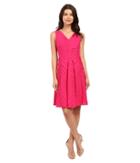 Calvin Klein - Sleeveless Pin Tuck Fit And Flare Dress Cd6g1u7f
