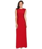 Adrianna Papell - Cap Sleeve Jersey Beaded Gown