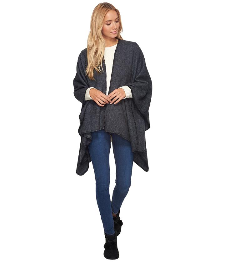 Ugg - Blanket Stitch Poncho With Trim