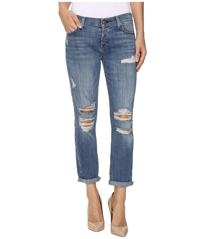 7 For All Mankind - Josefina W/ Destroy In Bright Light Broken Twill