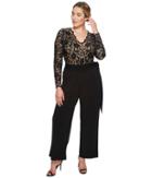 Karen Kane Plus - Plus Size Scallop Lace Palazzo Jumpsuit