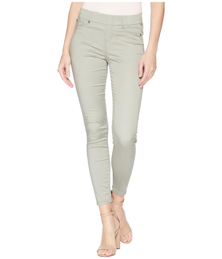 Liverpool - Chloe Ankle Pull-on Leggings In Micro-peached Twill In Faded Seagrass