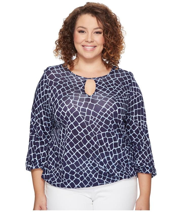 Michael Michael Kors - Plus Size Nyla Croc Peasant Top