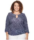 Michael Michael Kors - Plus Size Nyla Croc Peasant Top