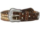 M&amp;f Western - Croc Pierced Overlay Belt