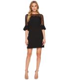 Adrianna Papell - Stretch Crepe And Lace Shift Dress