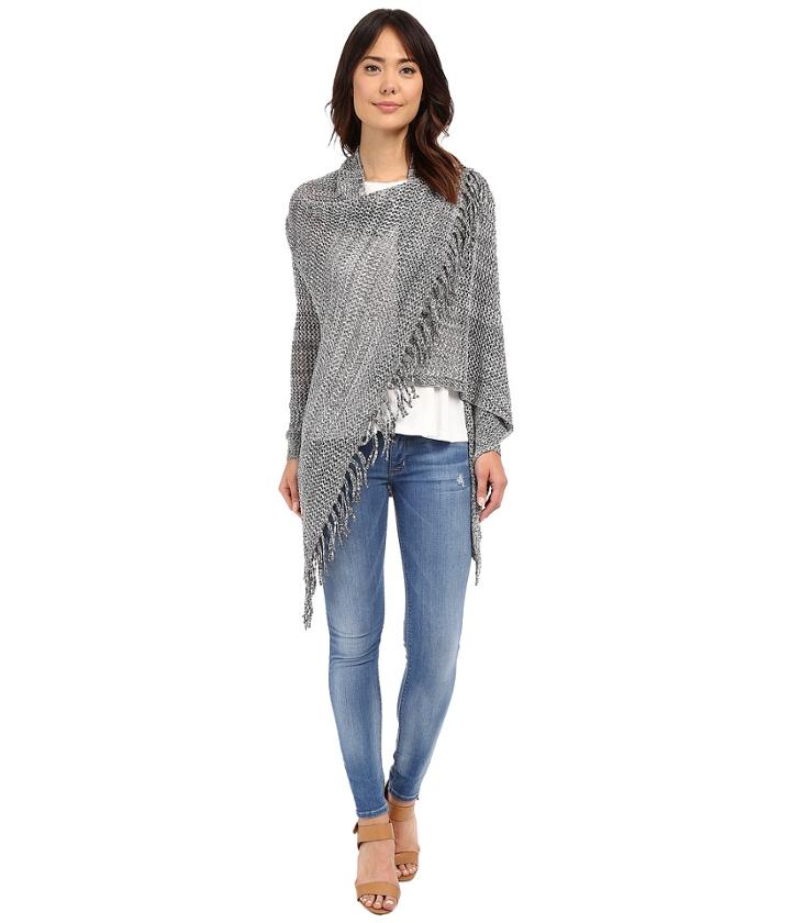 Christin Michaels - Arabell Long Sleeve Asymmetrical Fringe Cardigan