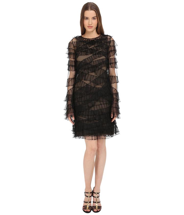 Vera Wang - Sleeveless Dress W/ Ruffled Detail