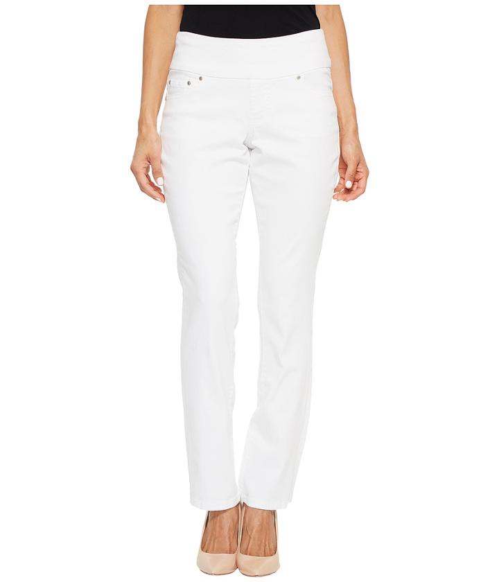 Jag Jeans Petite - Petite Peri Straight Pull-on Denim Jeans In White