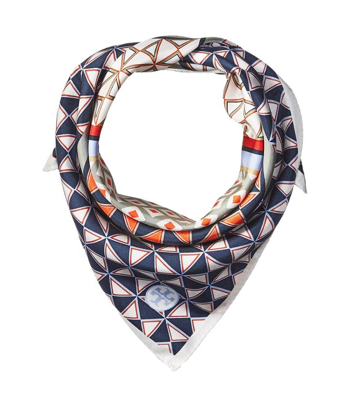 Tory Burch - Mixed Geo Silk Neckerchief Scarf