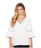 Calvin Klein - V-neck Blouse W/ Piping